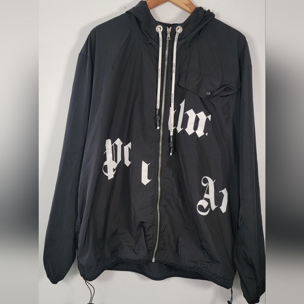 Palm Angels “Broken Logo” Windbreaker Jacket – Black – Men’s XL – Spring Collect